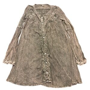 Easel Gray/Wash Women's Size Small Tunic Dress or Top Bohemian Style